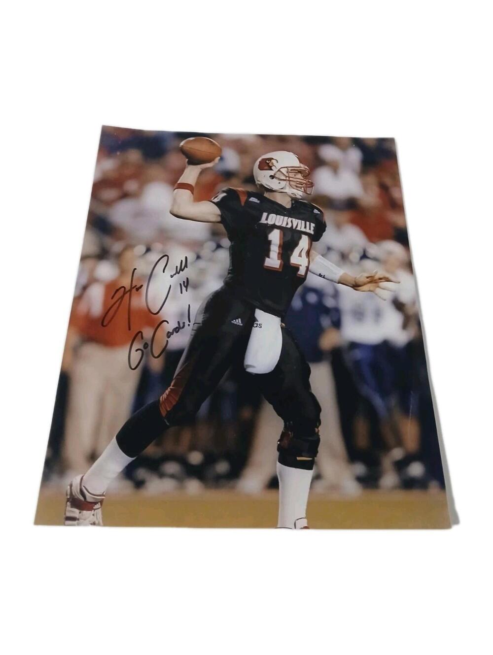 Hunter Cantwell Autographed Photo Louisville Cardinals Qb College Football 10x8